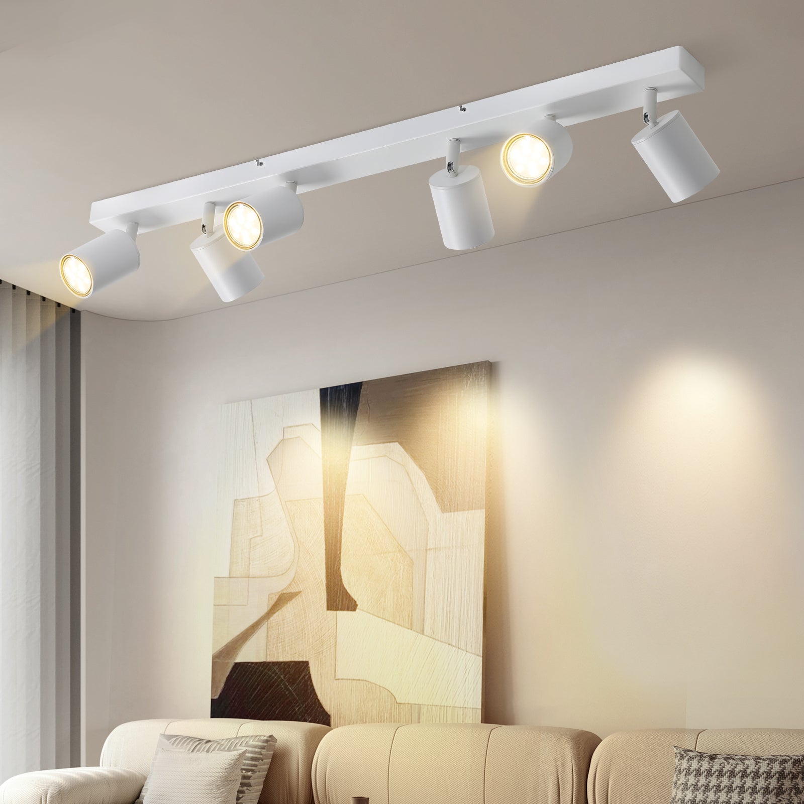 NETTLIFE 6 focos de teto LED GU10 brancos ajustáveis ​​350° para sala de estar quarto cozinha sem lâmpada - 2