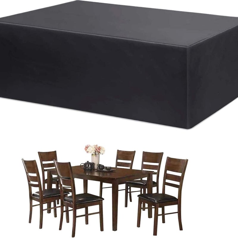 Pokrowiec na meble ogrodowe - 170 x 94 x 70 cm - wodoodporny - anty-UV - na prostokątny stół i krzesła ogrodowe - 210D Oxford - czarny