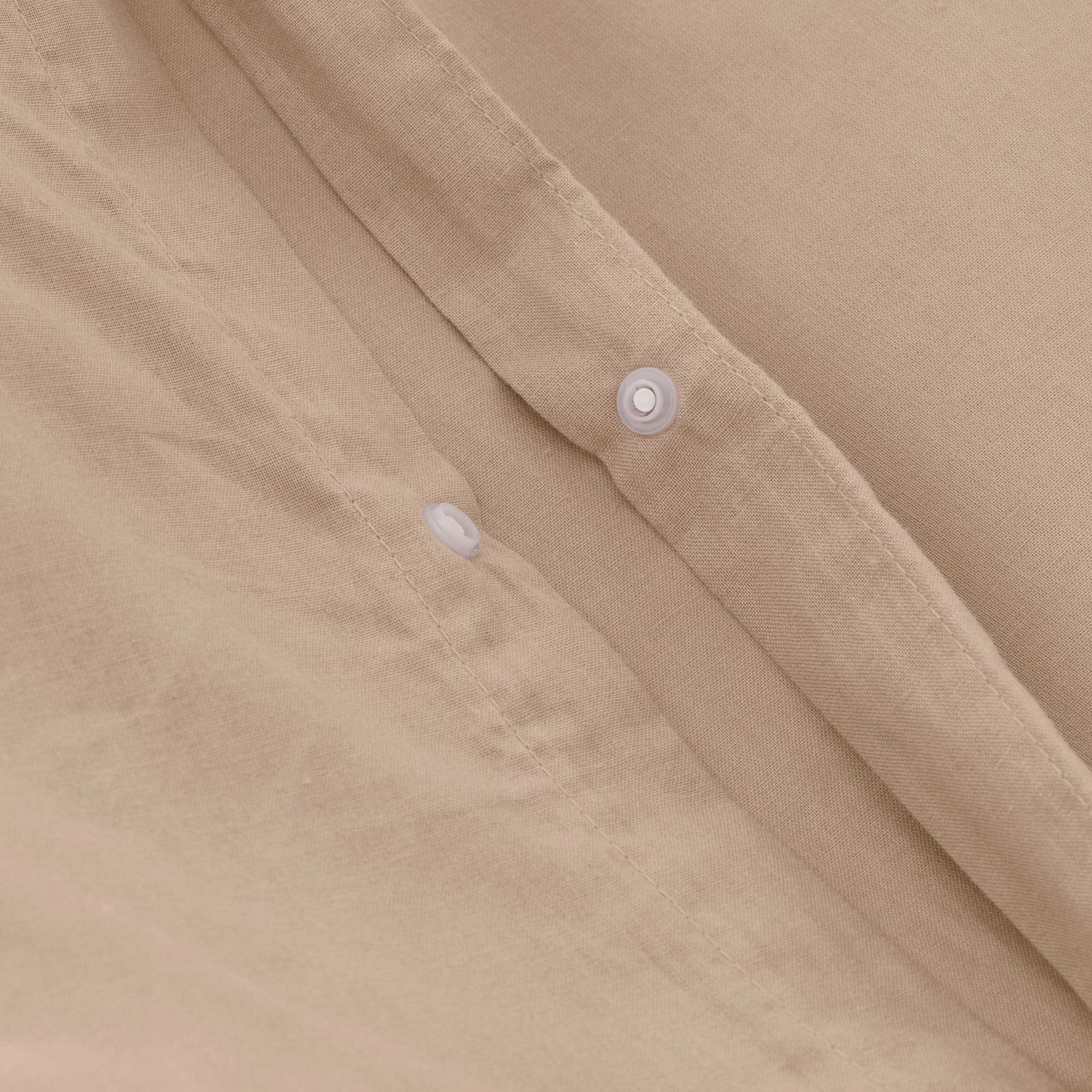 Housse de couette uni 100% coton avec taie d'oreiller 180x220 + 45x125cm coloris Grège - 4