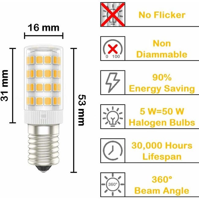 LED Blanco Cálido/suave De 3 Mm, Parte Superior Plana, Gran Angular