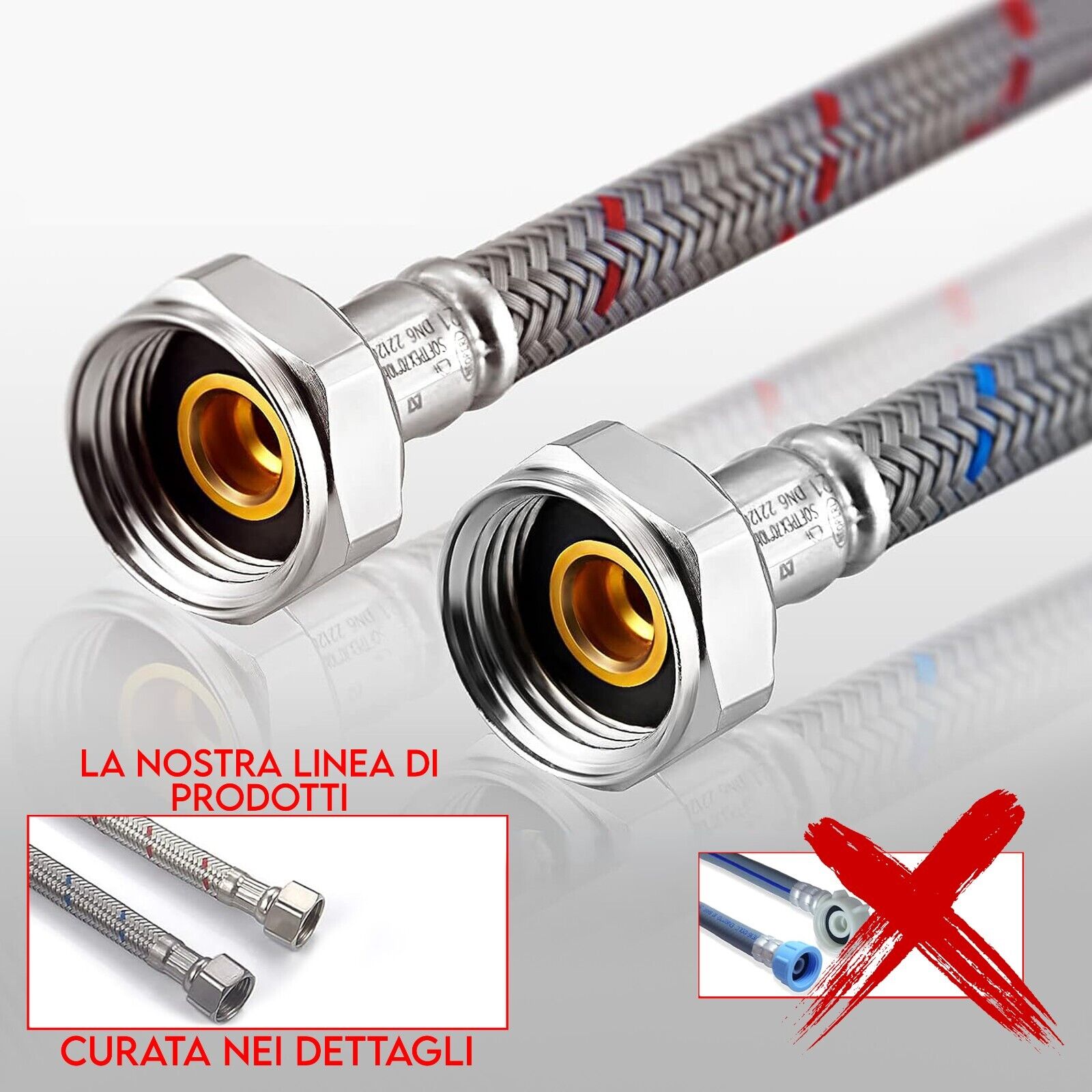 Rubinetto Miscelatore cucina bagno lavabo vasca due manopole in acciaio cromato comprensivo di piletta kit installazione 16.5 CM Maka - 5