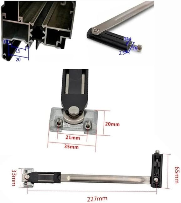 Limiteur de fenêtre en acier inoxydable I verrouillage pour fenêtre I restricteur fenêtre I anti ouverture fenêtre I serrure de sécurité pour enfants - 3