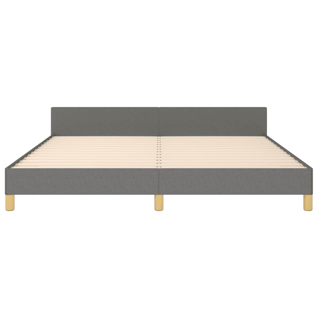 Cadre de lit sans matelas gris foncé 180 x 200 cm tissu - 5