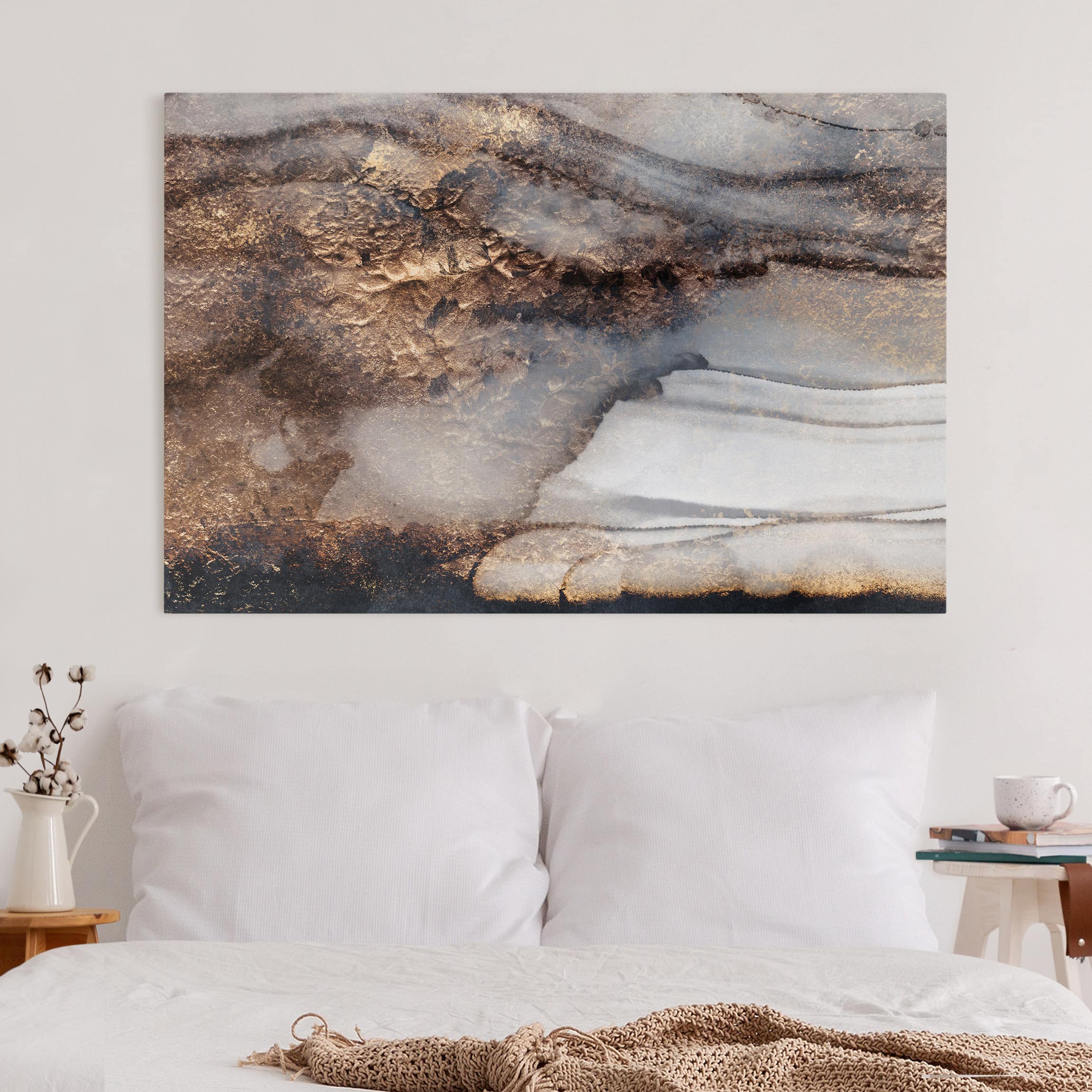 Tableau Déco Sur Toile 160x50 Cm - Jetée Et Point De Vue En Noir Et Blanc