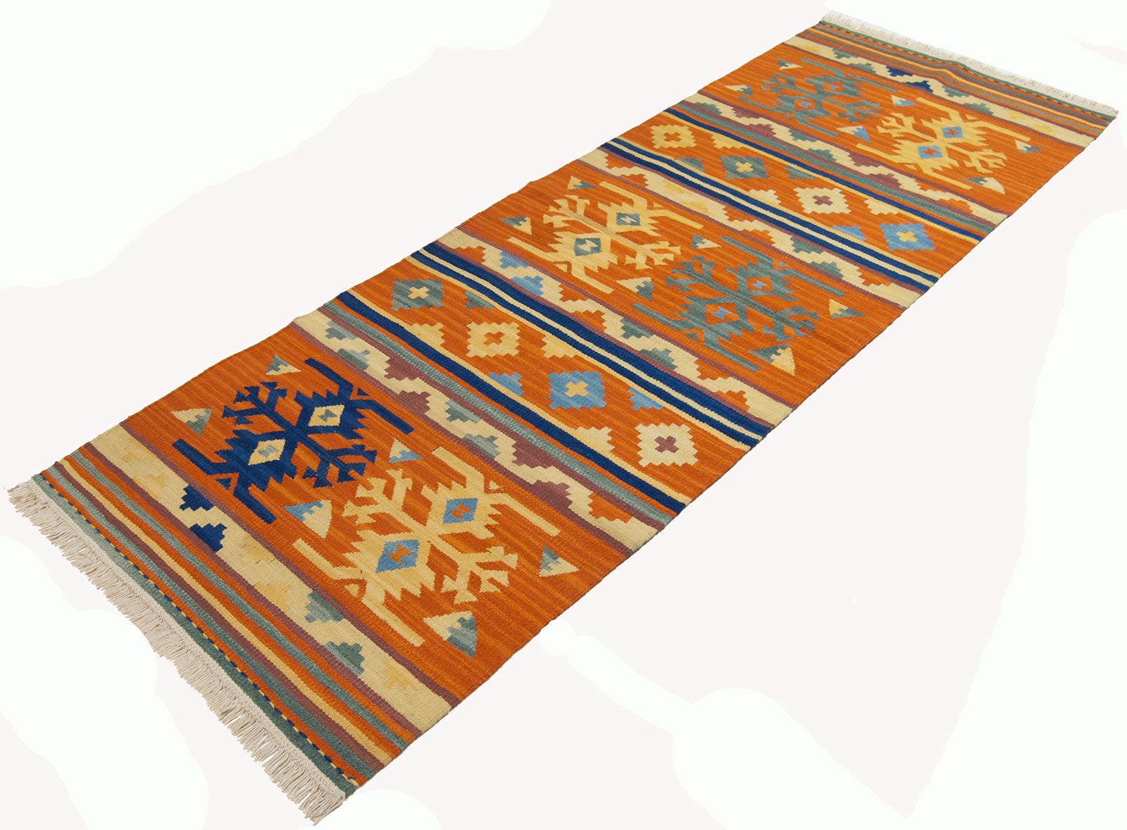 Oryginalny, nowoczesny indyjski kilim 198x69 cm