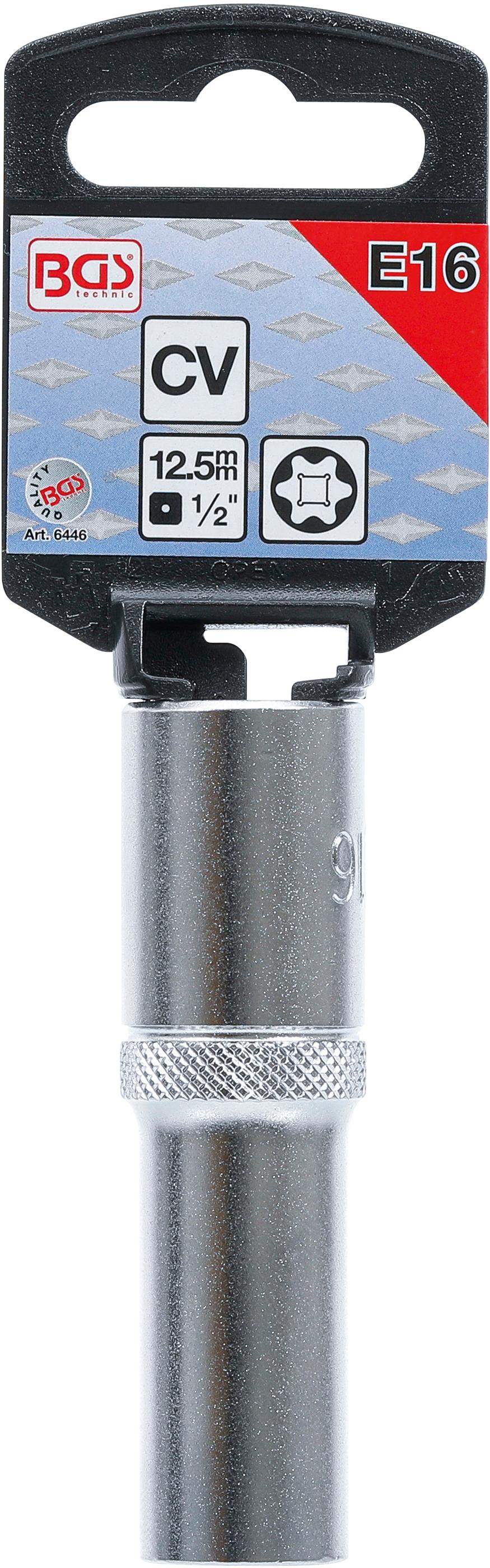 Douille pour clé, profil E, longue | 12,5 mm (1/2