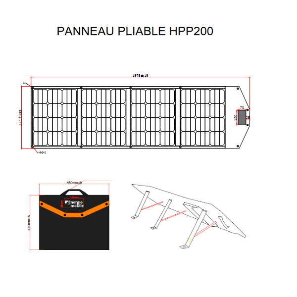 Panneau solaire pliable Energie Mobile HPP 200Wc - 6