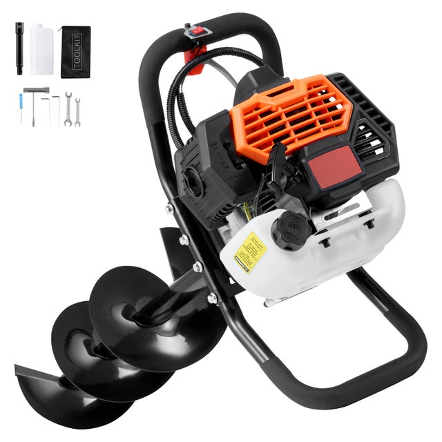 perceuse à colonne à gaz SucceBuy 52cc 1450w avec foret de 8 pouces et 1 tige d'extension orange + Noir