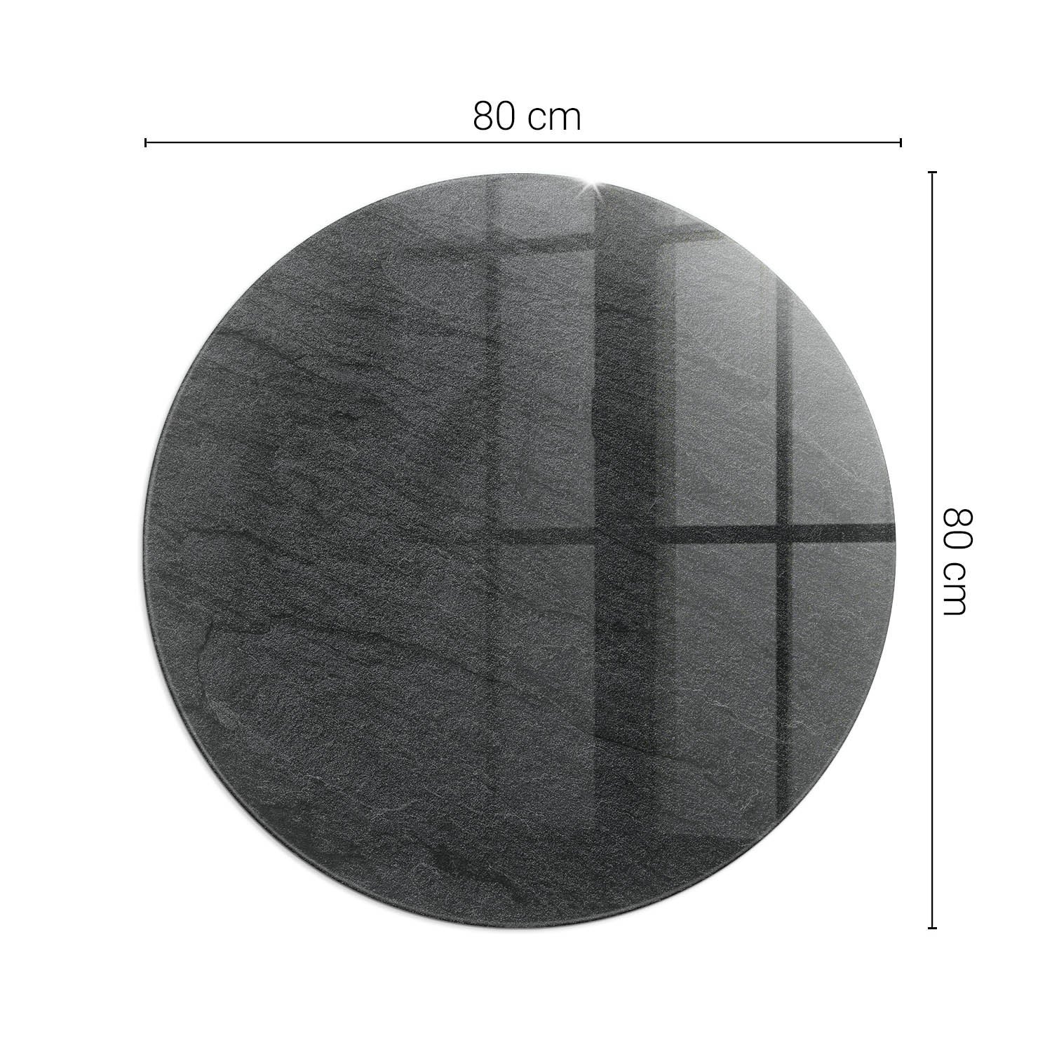 Szklana podkładka pod kominek ze szkła hartowanego - fi 80 cm - Tekstura kamiennej powierzchni - TULUP - 2