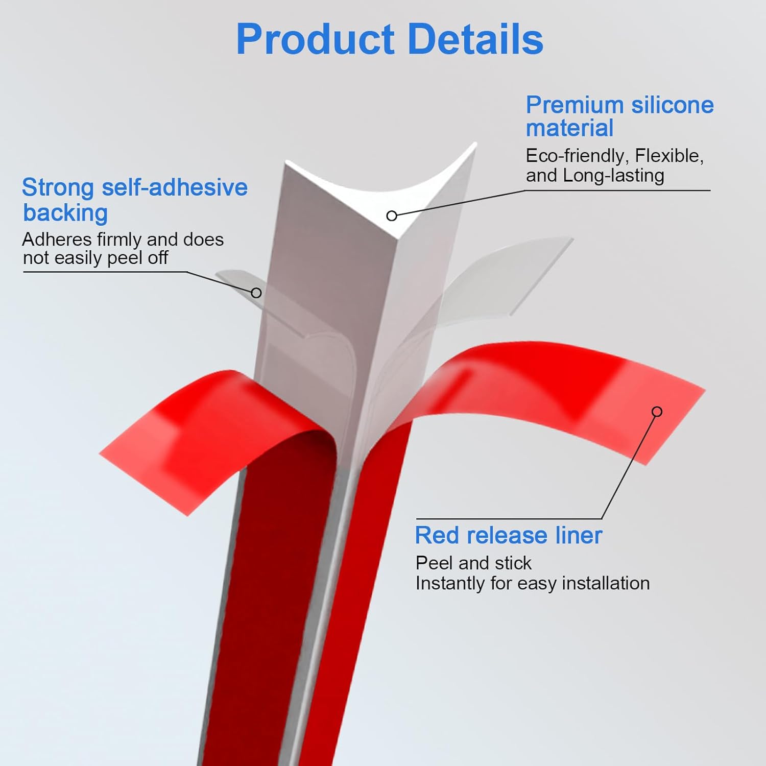 (Blanc) 5 mètres Moulure Auto Adhesive en Triangles, Moulure Plafond Autocollante, Moulage Flexible Joint Plafond Mur Quart de Rond en TPE - 3