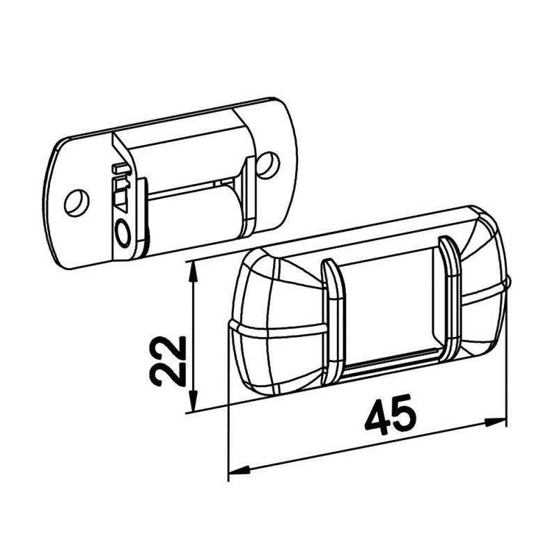 Guide sangle volet roulant fixation horizontale blanc - 2