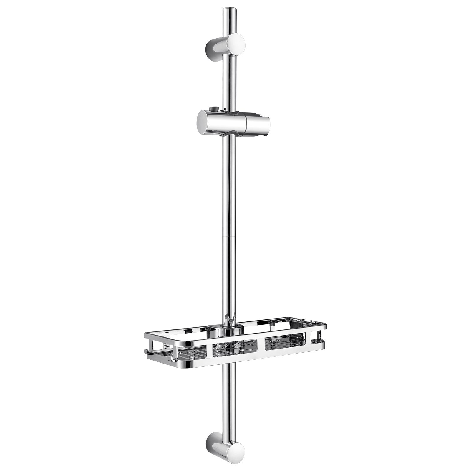 Asta Doccia Nera Scorrevole In Acciaio Inox: Barra Regolabile 660mm Per Soffione
