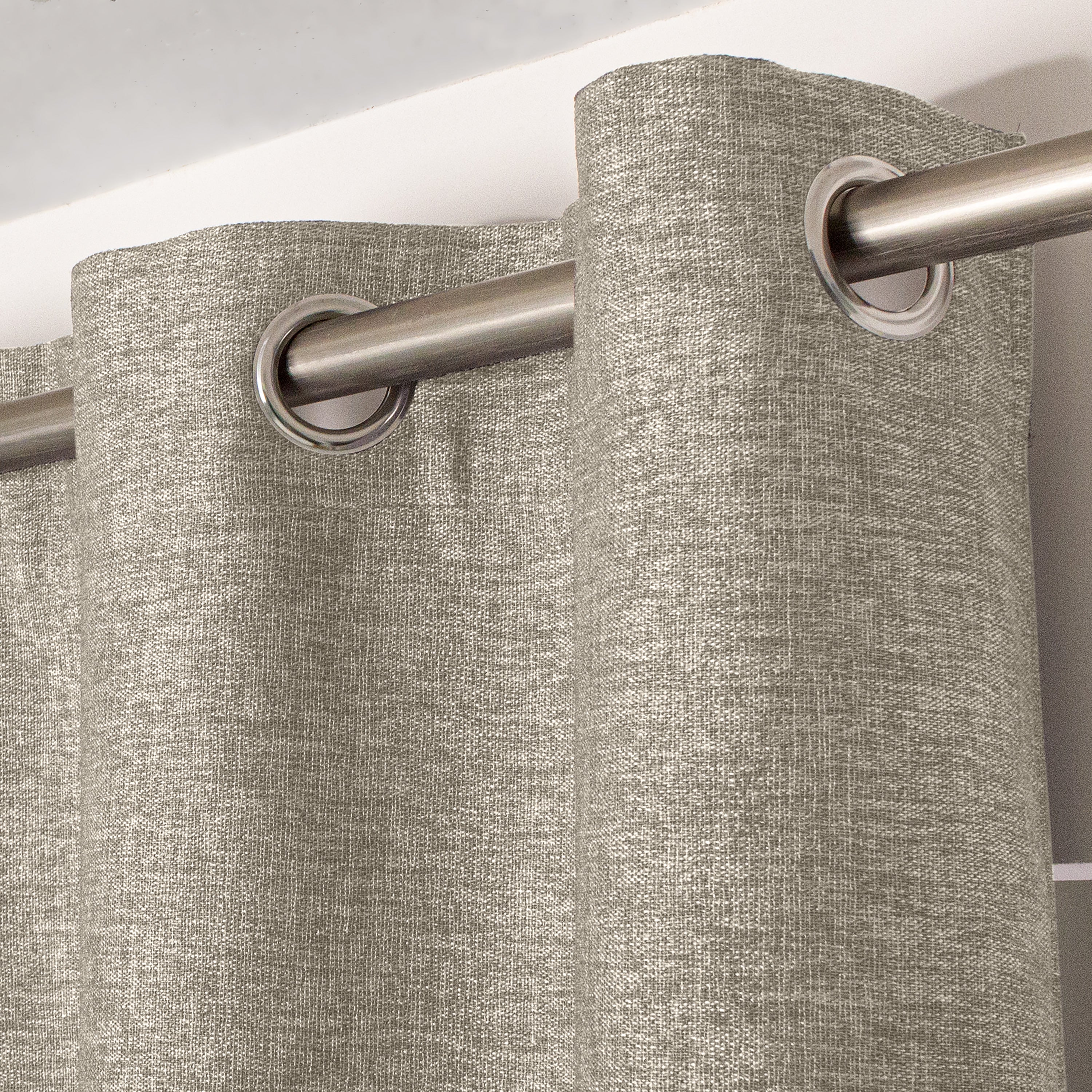 Rideau Tamisant à Œillets Atout Ciel 140x240cm - Gris Anthracite Chiné - Prêt à Poser Pour Fenêtre Et Baie Vitée
