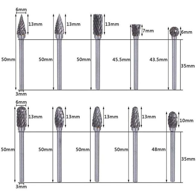 sourcing map Fraise Rotative Lime en carbure de tungstène à double coupe cylindre Tige de 6 mm et diamètre de tête de 16mm sourcing map Fraise Rotative Lime en carbure de tungstène à double coupe cylindre Tige de 6 mm et diamètre de tête de 16mm