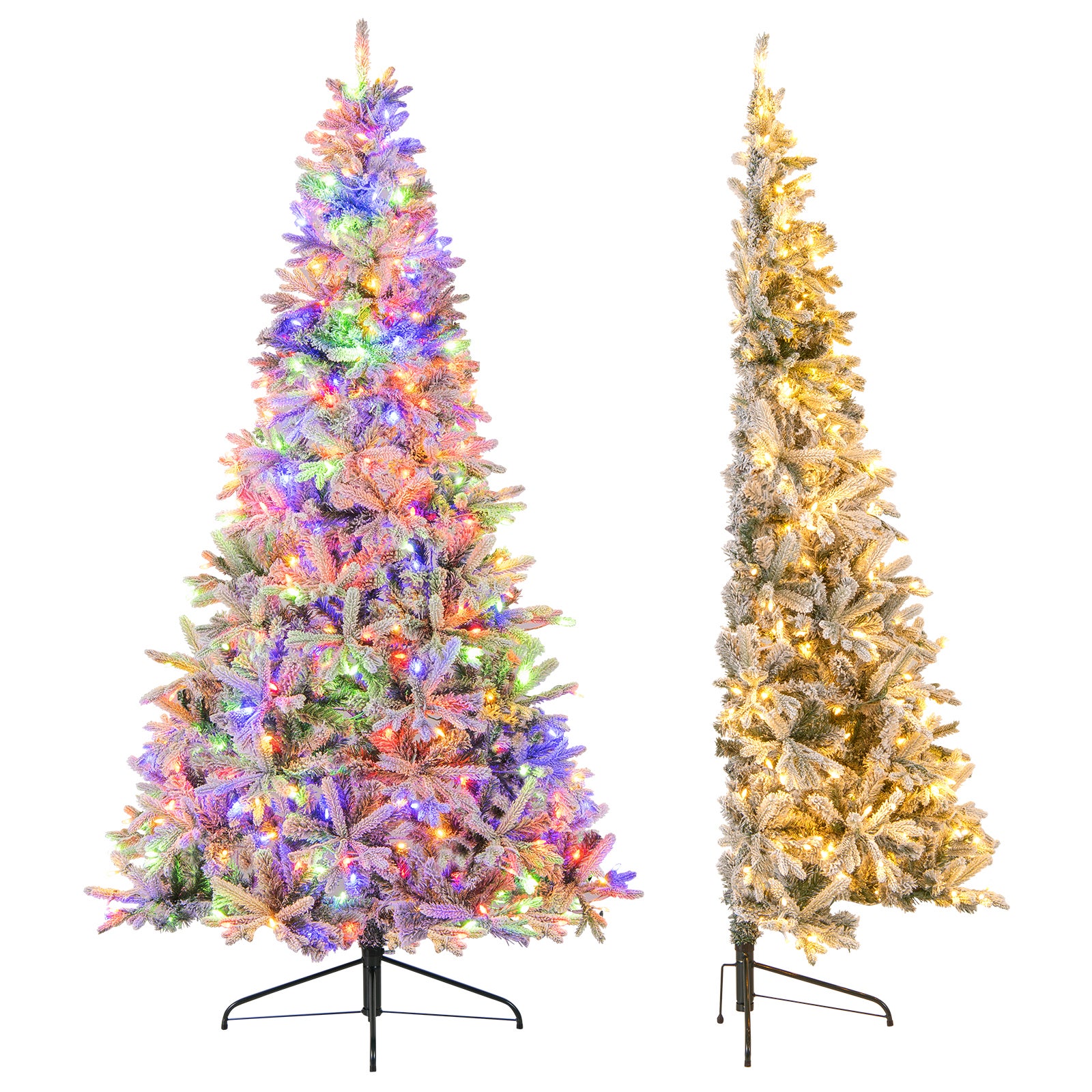 Sapin De Noël Artificiel 210 Cm Avec 400 LED Blanc Chaud - 1200 Branches PVC - Montage Rapide 3 Min