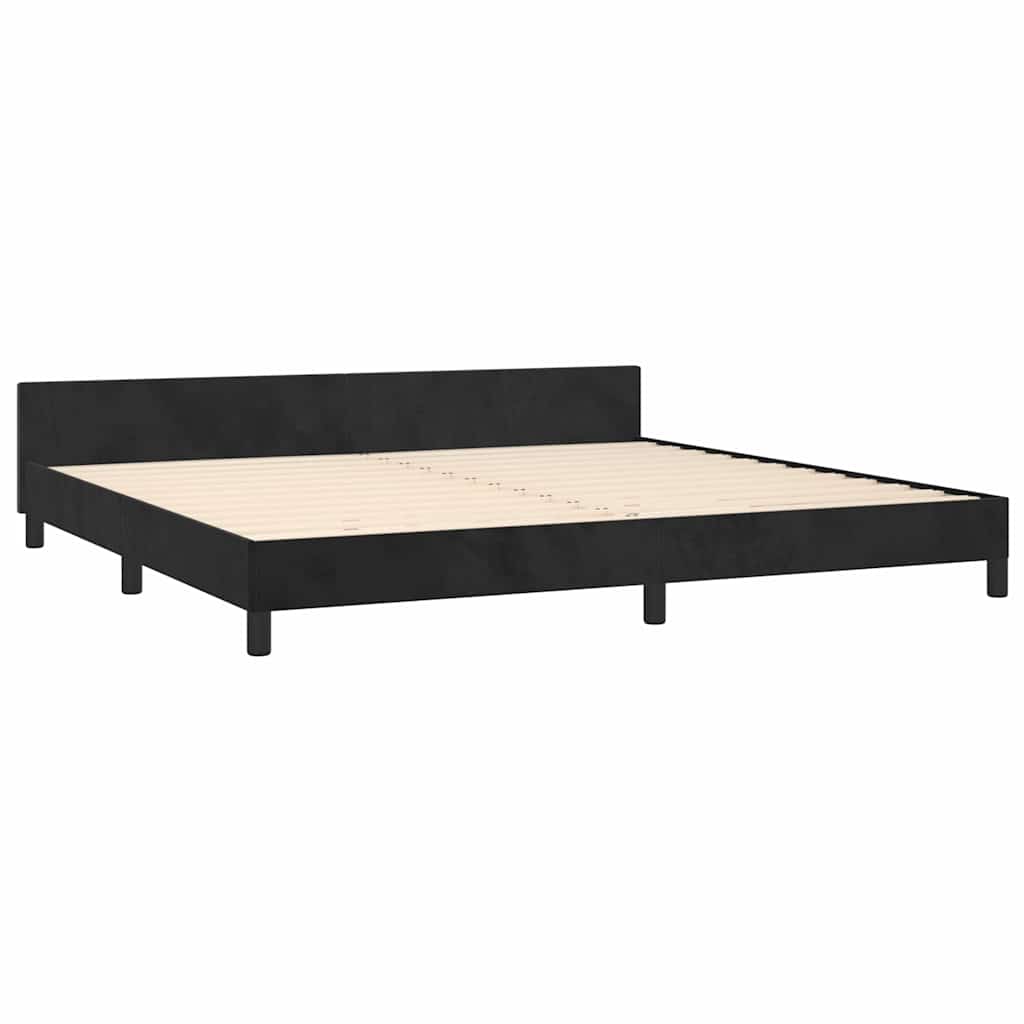 Cadre de lit sans matelas noir 200 x 200 cm en velours - 4