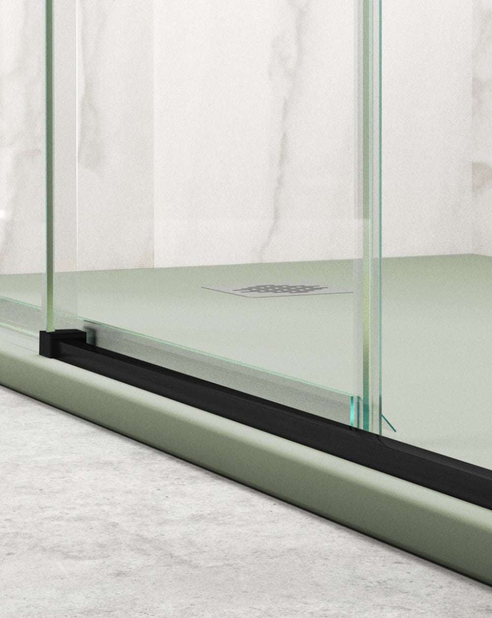 Mampara Ducha Frontal Corredera 1 Puerta 1 Fijo | Alto 190cm Transparente | Negro 130cm (Adaptable 128-132cm) - 7