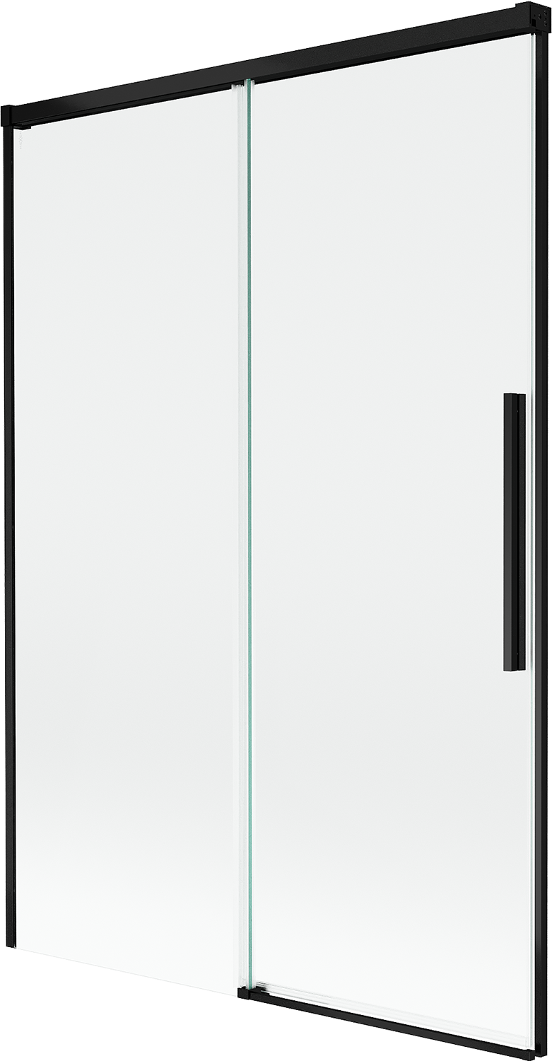 Mexen Rox parawan nawannowy 2-skrzydłowy rozsuwany 120 x 150 cm, transparent, czarny - 8C9-120-001-70-00