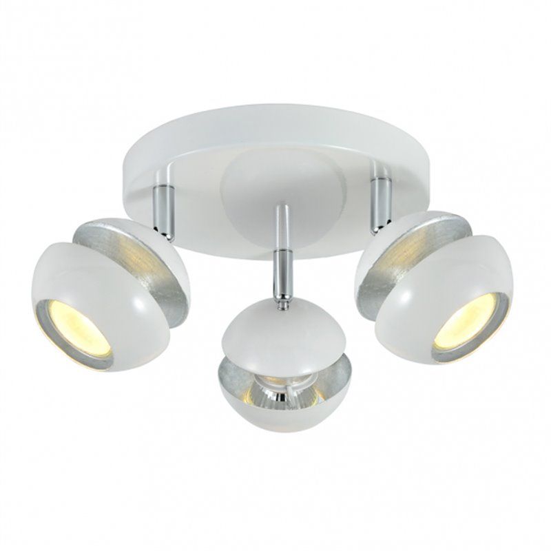 Plafond BEETHOVEN avec 3 spots pour salle de bain Blanc/argent FABRILAMP - 5