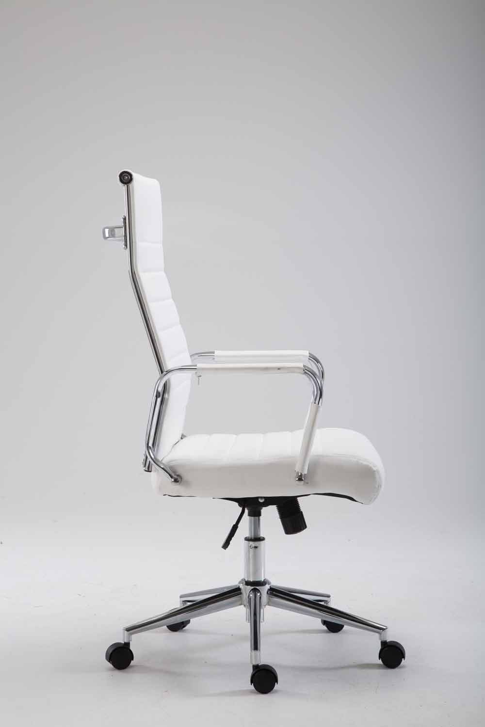 Fauteuil de bureau en synthétique blanc avec assise rembourrée pivotant BUR10240 - 2