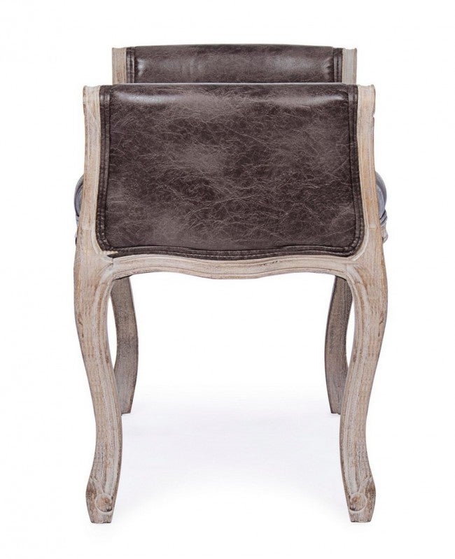 Banc simple foncé en tissu effet cuir de style design - 5