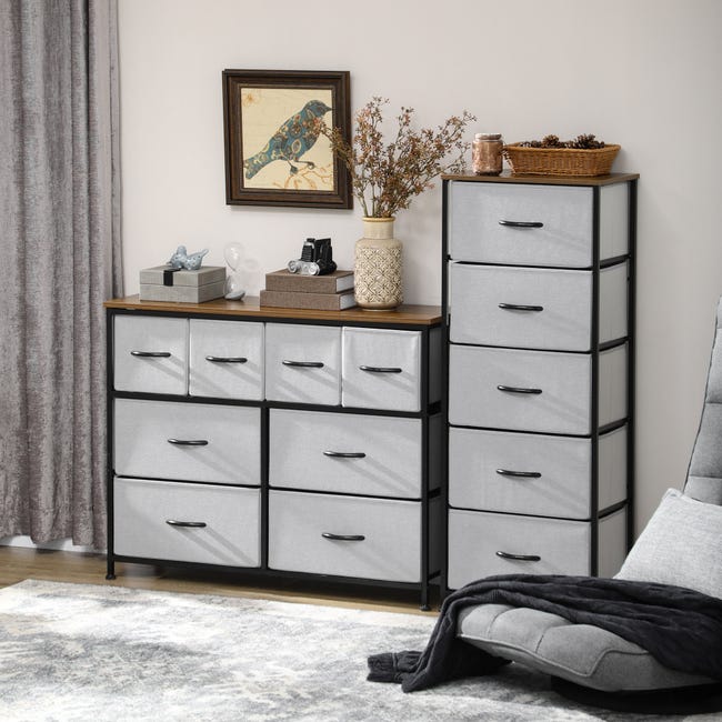 YITAHOME Commode à tiroirs en Tissu avec Dessus eois et Grand Espace de Rangement, Commode à 8 YITAHOME Commode à tiroirs en Tissu avec Dessus eois et Grand Espace de Rangement, Commode à 8