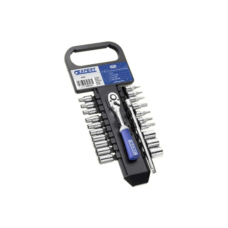 Jeu De  Douilles Et Embouts 1/4" Expert E030729 – Set Clés à Douille Compact Et Complet Pour Mécanique