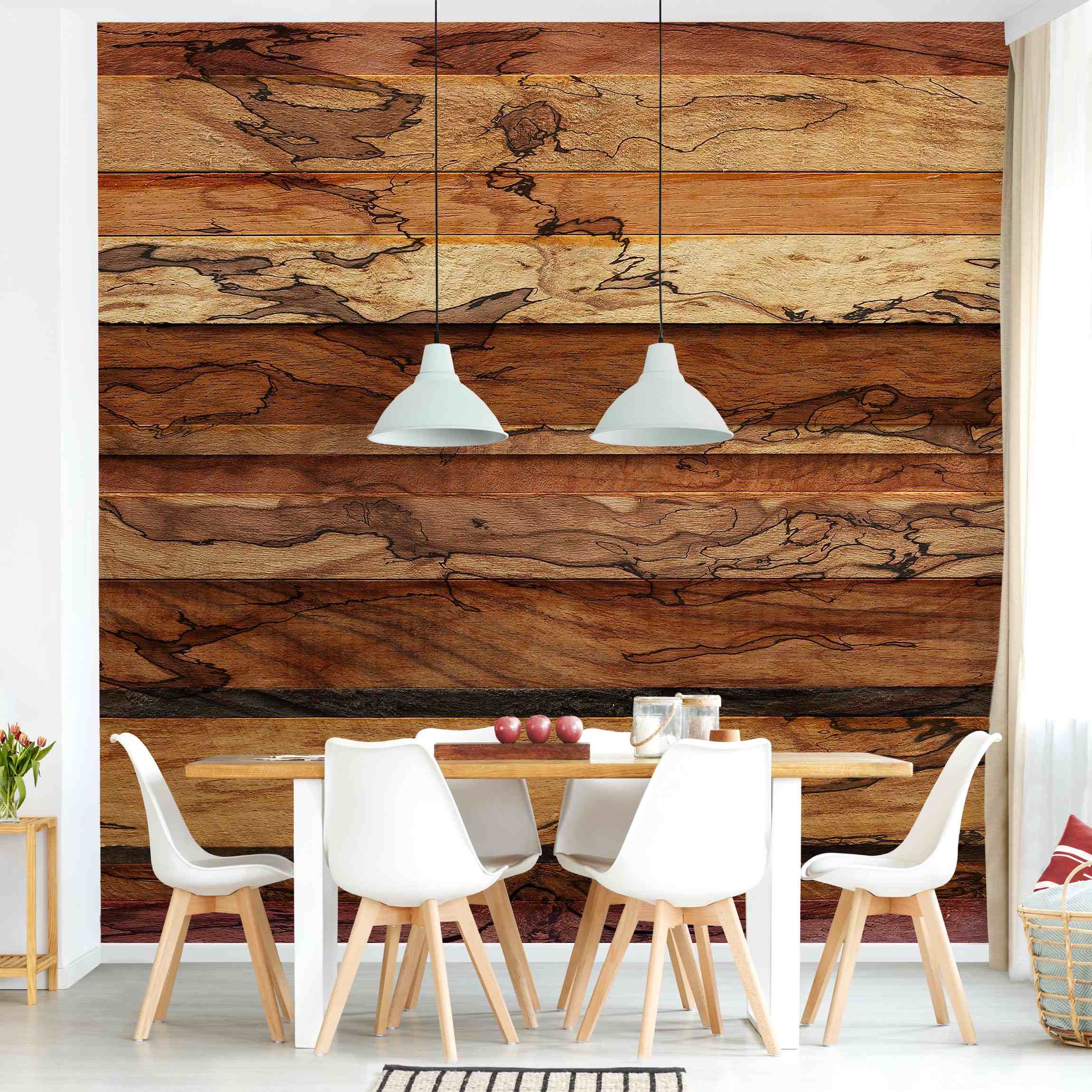 Papel pintado fotomural imitación madera shabby chic estampado rústico 141 - salón dormitorio cocina pasillo - tnt 192 x 192 cm adhesivo