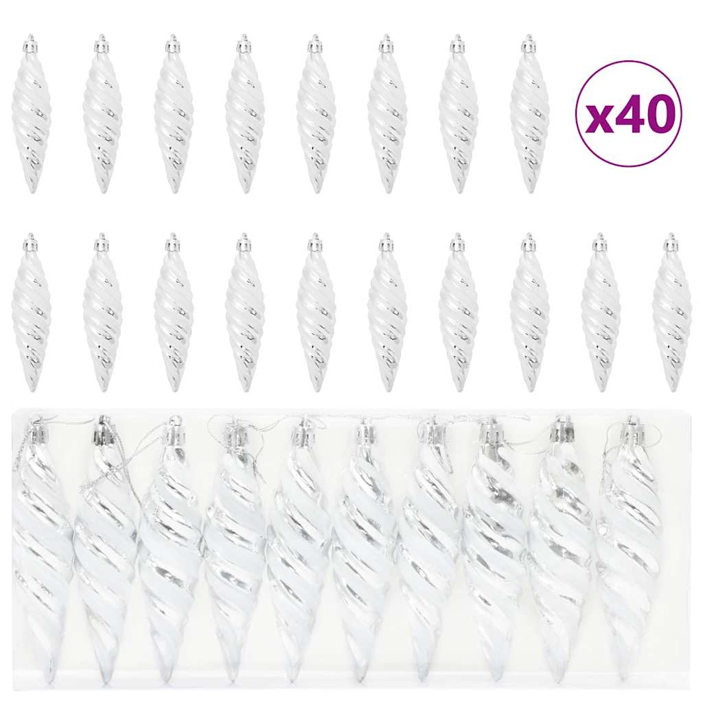 Dekoracja Choinki 40 pcs Srebrny
