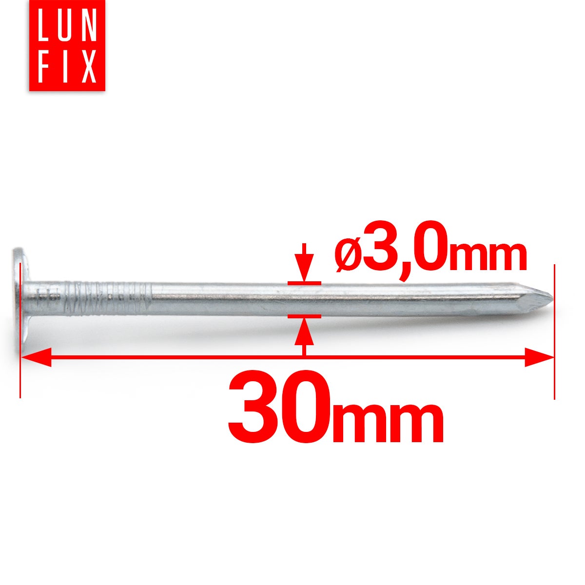 Gwoździe papowe 3x30 mm 1kg ok. 450szt. - 2