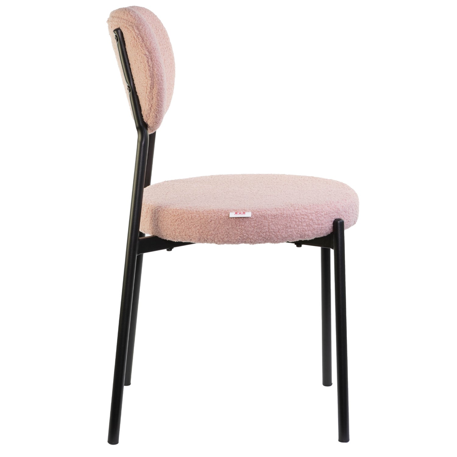 Marvin Sedia Chicago Teddy con Struttura in Metallo Nero Seduta Imbottita in Morbido Cotone Bouclé di Design Moderno per Casa Ufficio - 3