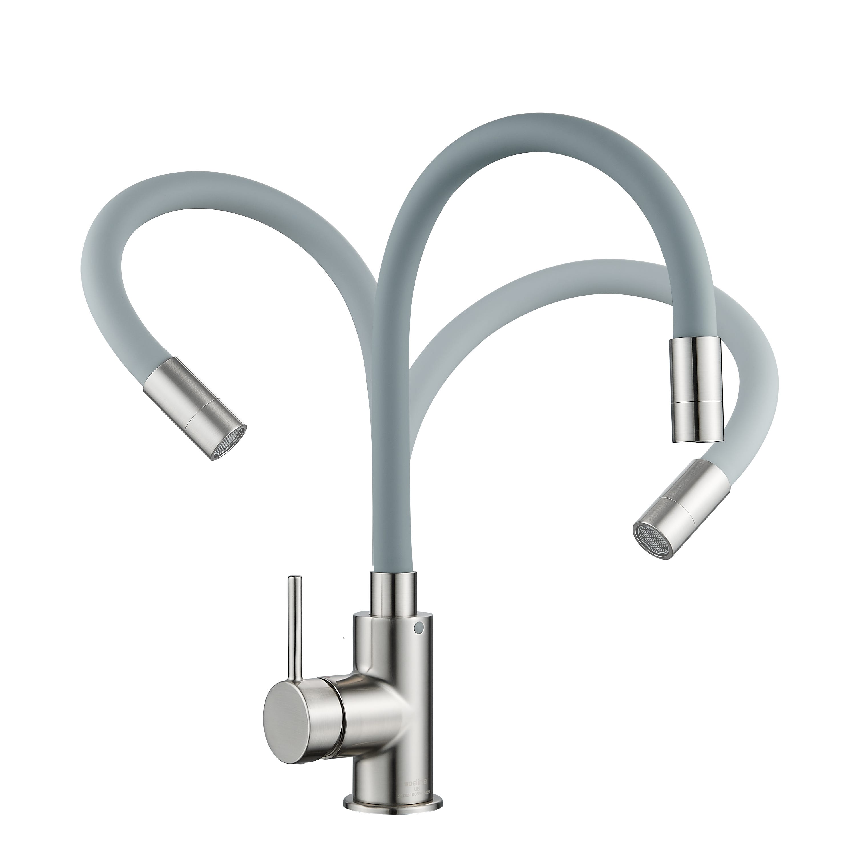 Rubinetto da cucina con becco flessibile DELINIA Eleki grigio - 3