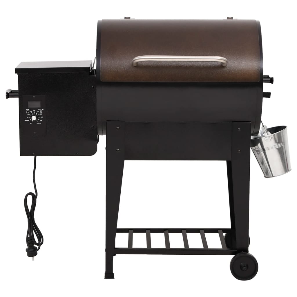 Gril à granulés avec étagère inférieure noir 94 cm fer vidaXL - 5