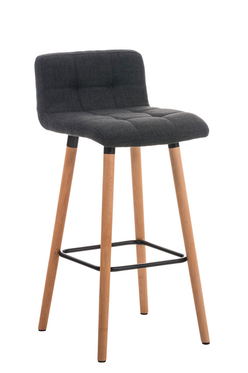 Tabouret De Bar Lounge X1 Design Scandinave Assise En Tissu Gris Clair Pieds En Bois Repose Pieds En Metal 10 0004924 95412894