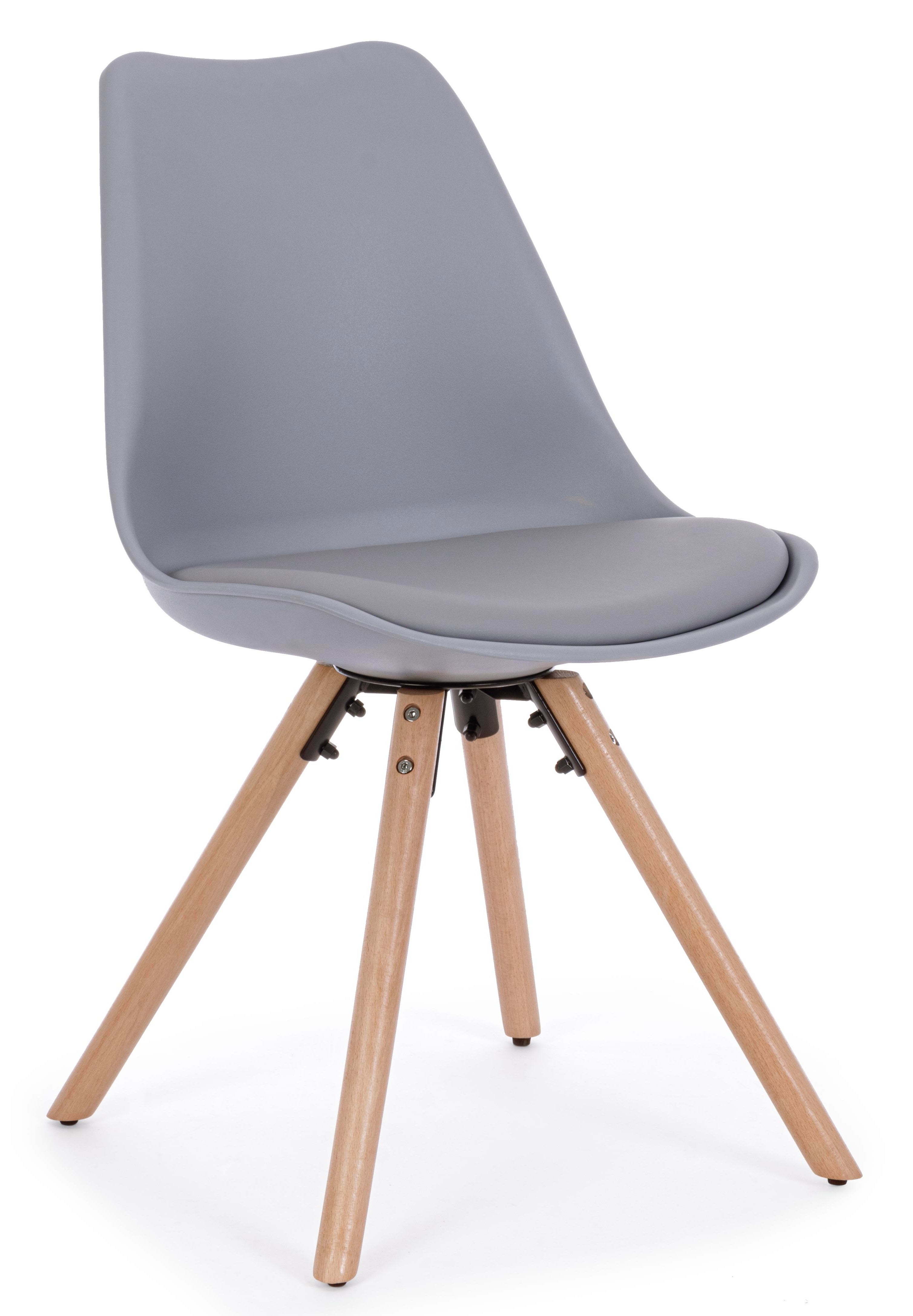 Lot De 4 Chaises Scandinaves En Bois Et Simili Cuir – Couleur Noir Et Blanc, Style Années 60, Occasion En Bon état