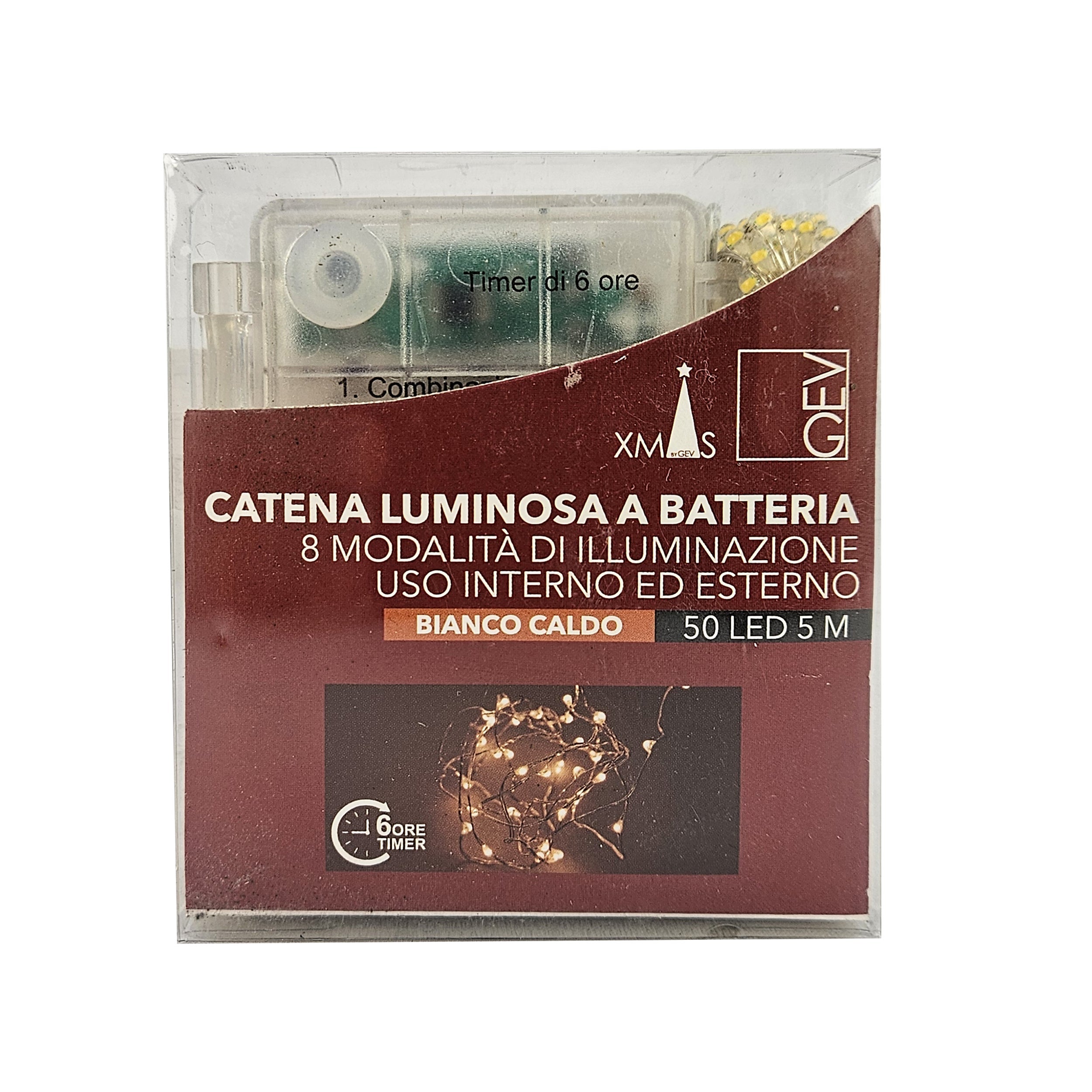 1,65 m, 10 luci LED panda luce bianca calda, funzionamento