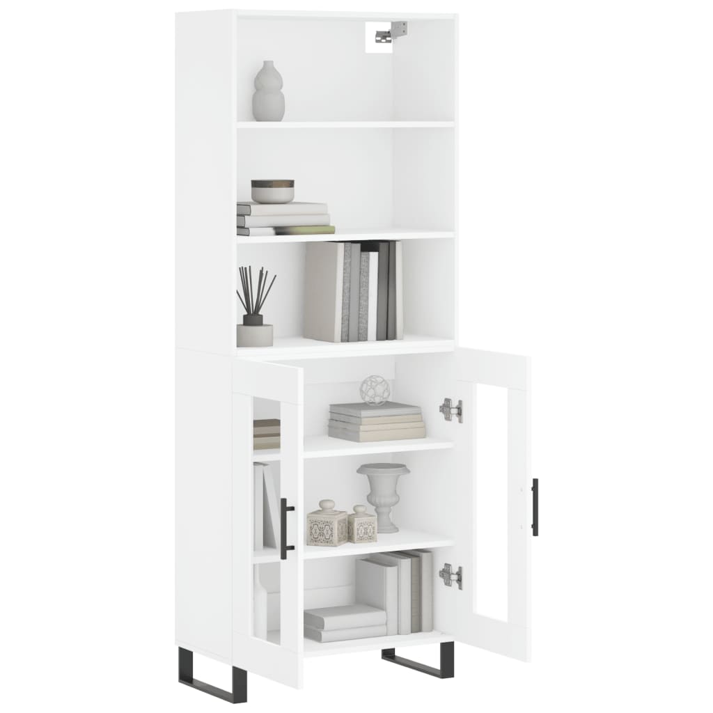 Buffet haut Blanc 69,5x34x180 cm Bois d'ingénierie - COMFORTXL - 2