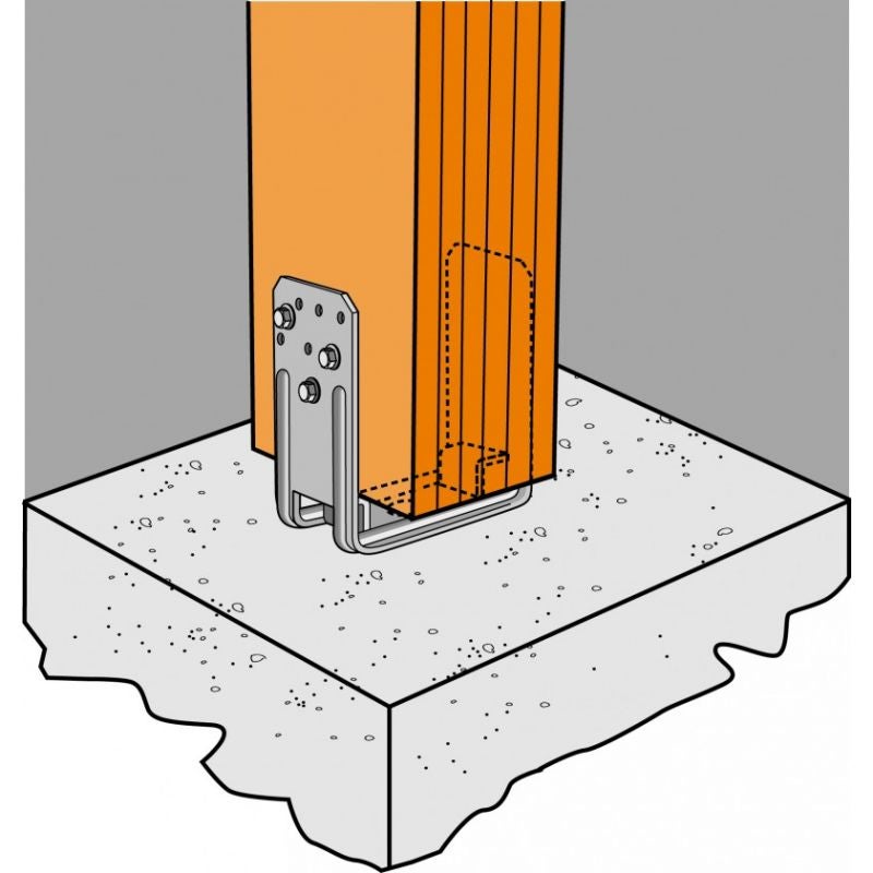 Embase de poteau en U 120 mm - SIMPSON - 3
