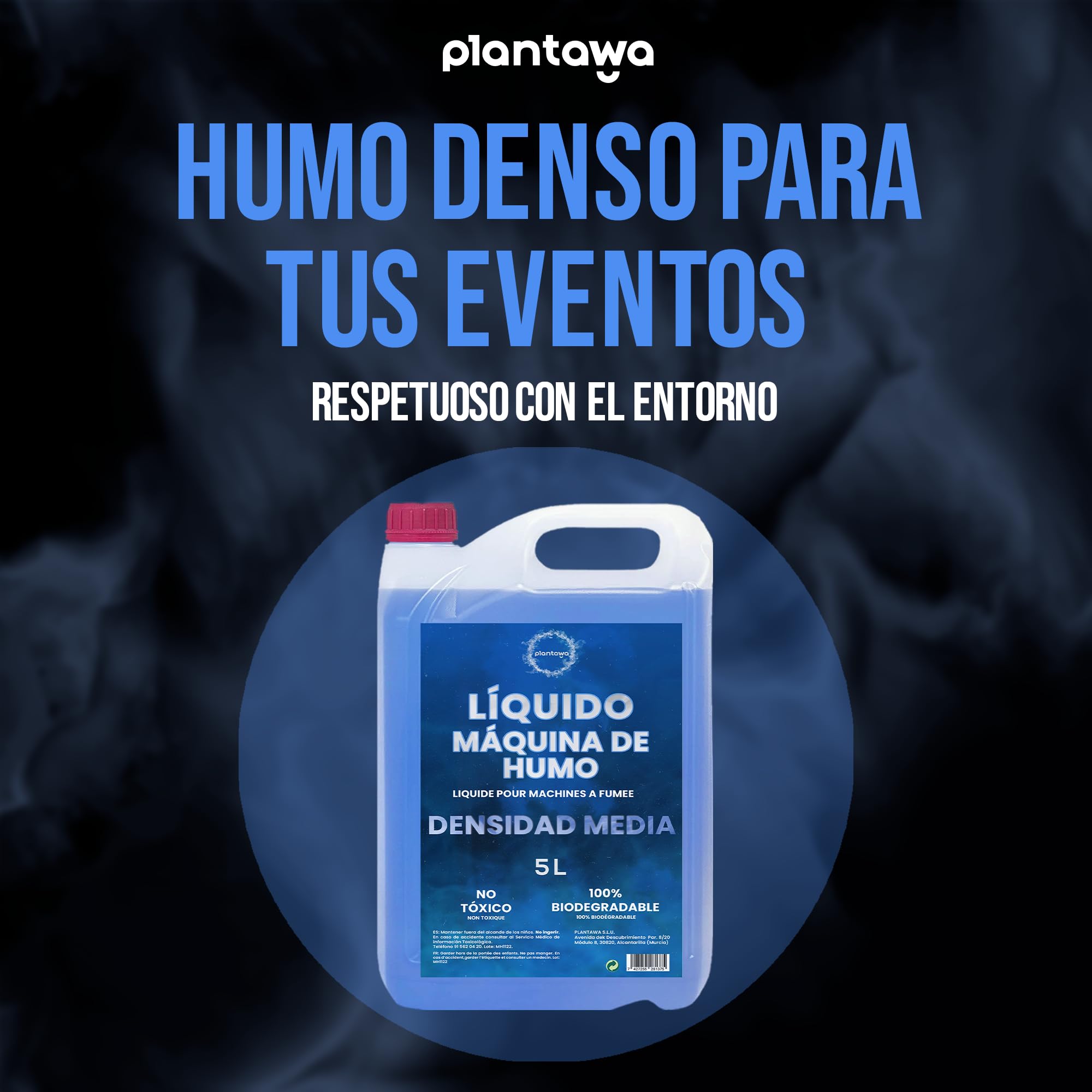 PLANTAWA Liquide pour Machine à Fumée 5 Litres : Densité Moyenne, Machine à Fumée Professionnelle ou Canon à Fumée - 6
