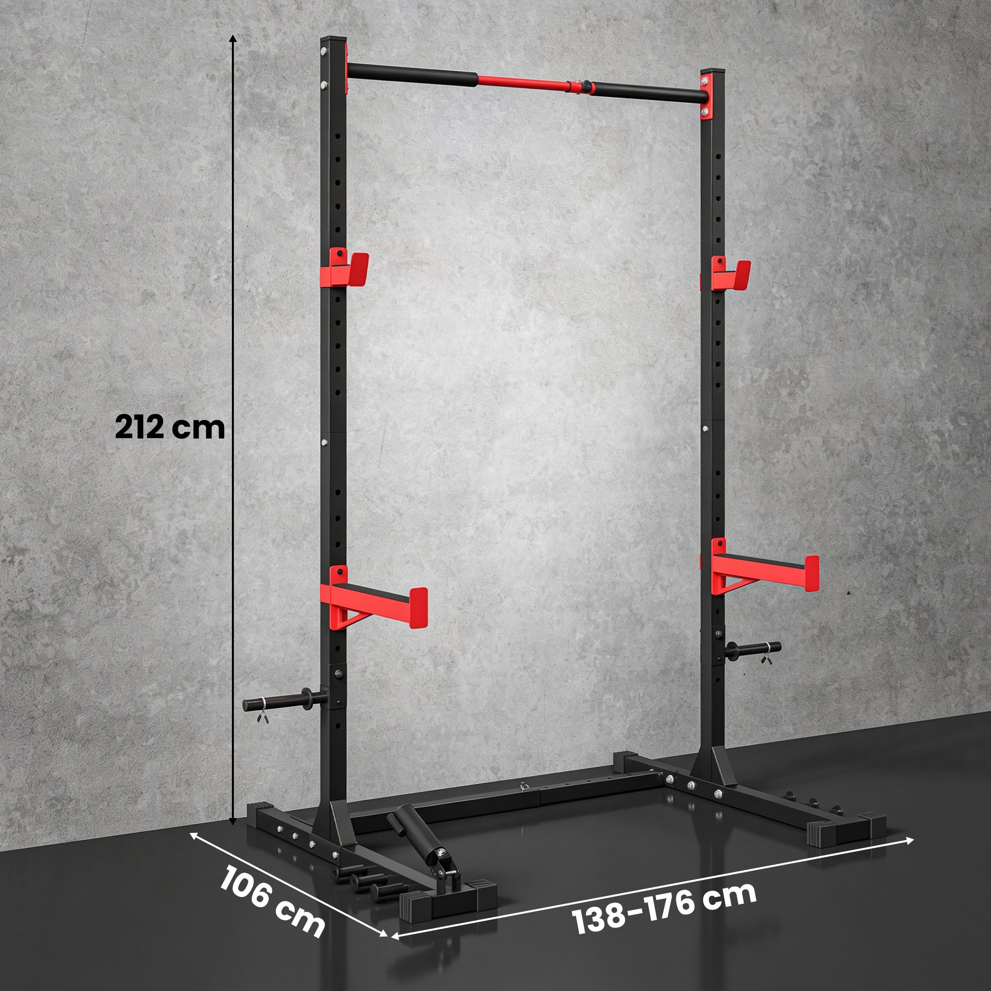 SPORTNOW Power Cage Rack Squat 500 kg con Barra Trazioni e Larghezza ...