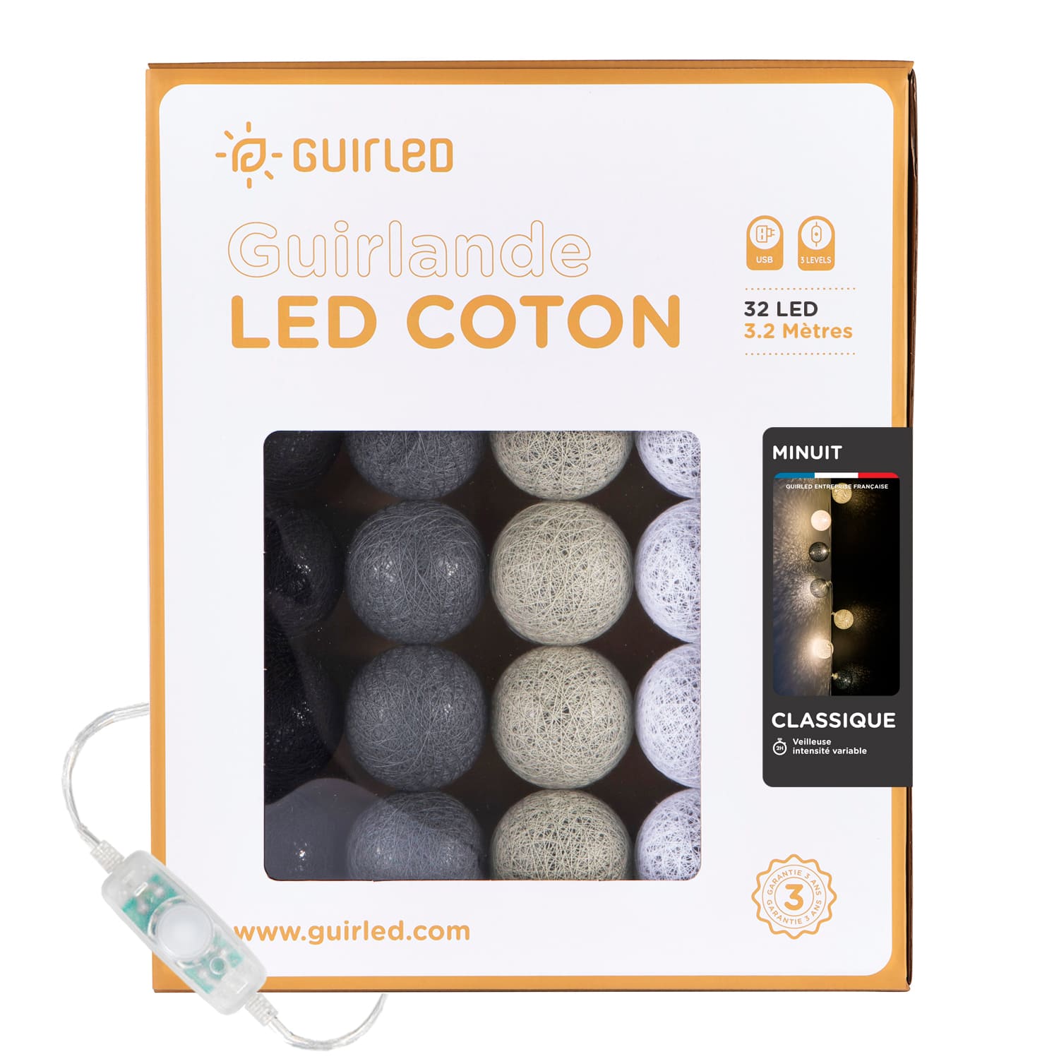 Guirlande Lumineuse Boules Coton Led Usb - Veilleuse Bébé 2h ...