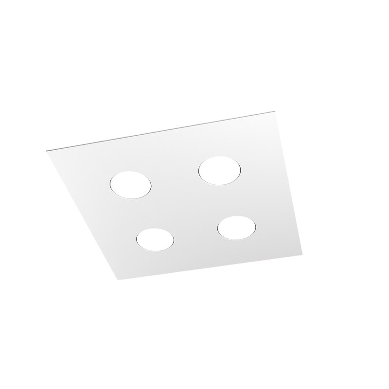 Lámpara de techo cuadrada toplight area de 4 luces con casquillo gx53, estructura blanca, diseño moderno 40x40x3cm