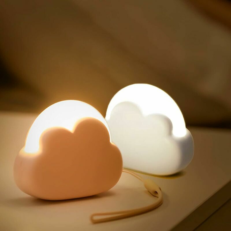 Lampka nocna LED Cloud dla dzieci [2 sztuki] Akumulatorowa lampka nocna dla niemowląt i karmiących, przenośna latarka z 4 poziomami jasności, pomysł