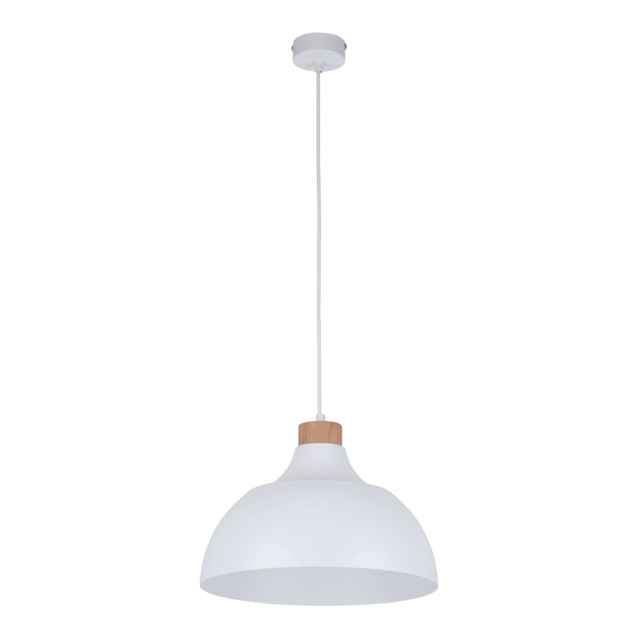Lampa wisząca Cap biała jasne drewno 1xE27x15W wym: 170 x 34 x 34 cm metal TK Lighting