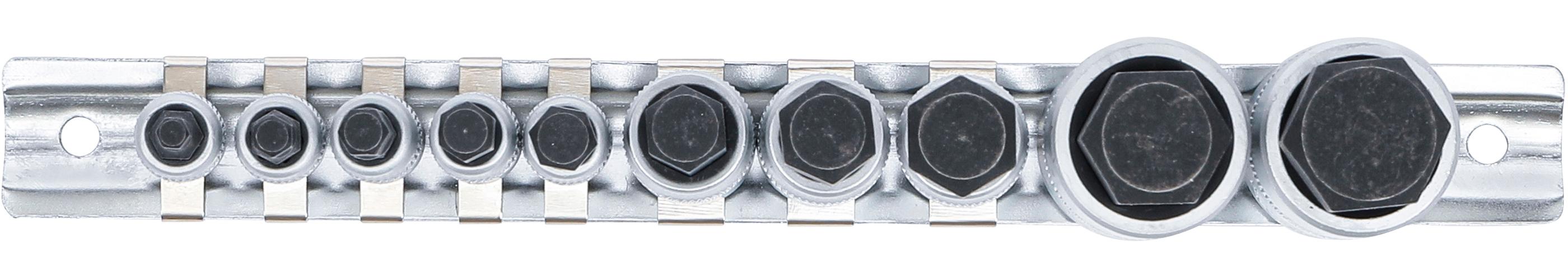 Jeu de douilles à embouts | extra-courtes | six pans intérieurs 4 - 19 mm | 10 pièces - 3