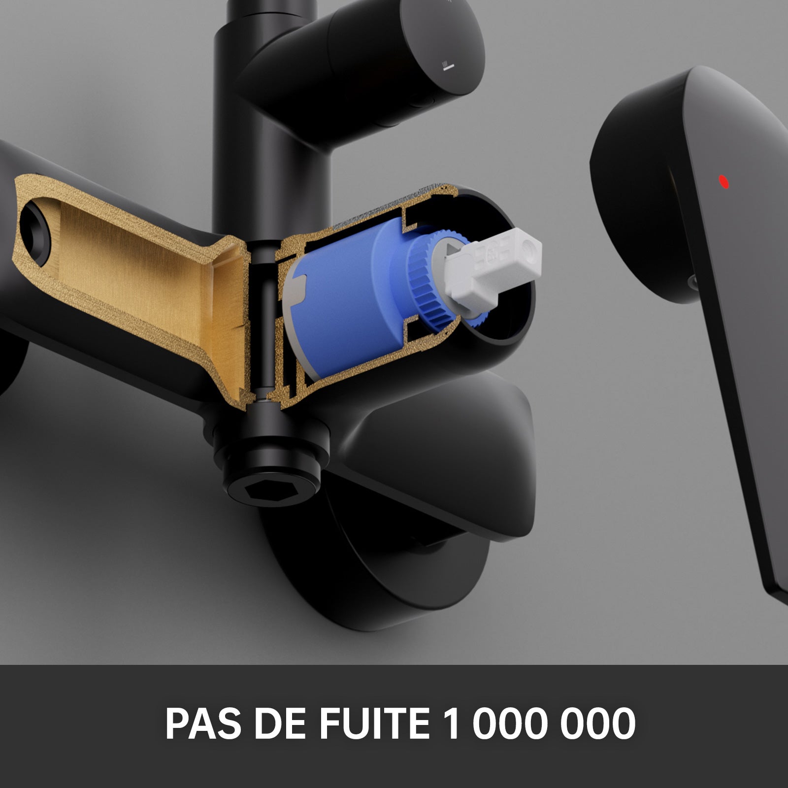 AURALUM MAX Colonne de Douche Noir 2 Fonctions Ensemble de Douche en Laiton avec Douchette de tête Carré, Haute Réglable 93-130 cm - 4