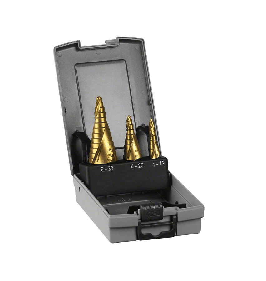 Bosch Zestaw wierteł stopniowych HSS-TiN, 3 szt. 4-12 / 4-20 / 6-30 - 2608587432
