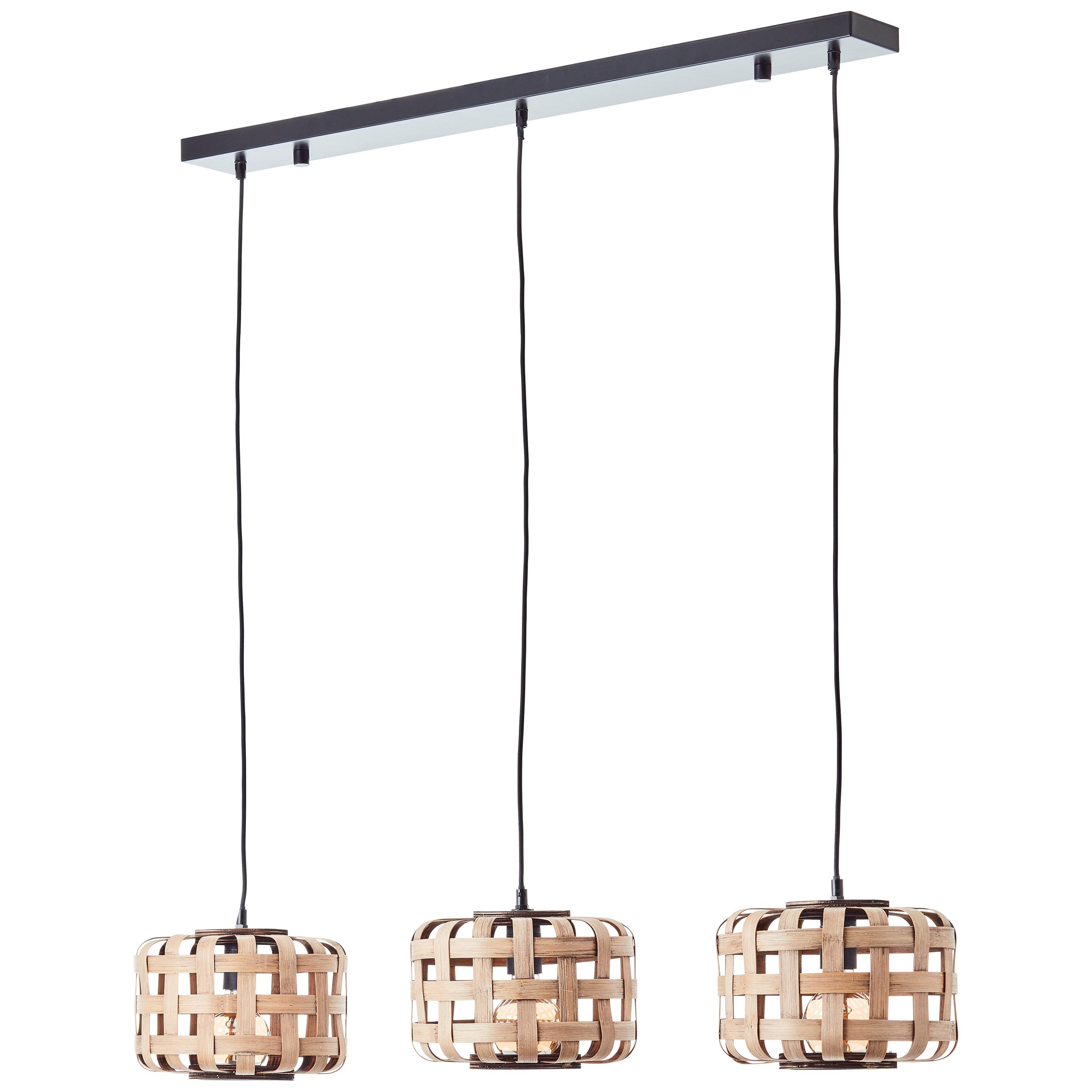 Brilliant Woodline lampa wisząca 3 źródła światła bambus metal/szkło brąz 3x A60, E27, 60 W - 4