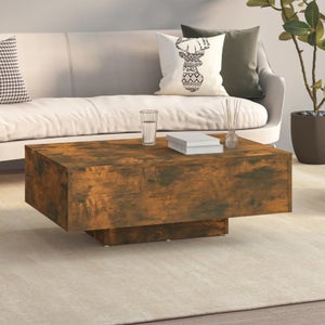 Tavolino da Salotto,Tavolino da Caffè,Tavolino da Soggiorno Rovere Fumo 102x55x42 cm Legno Multistrato CFW64012 | Leroy Merlin