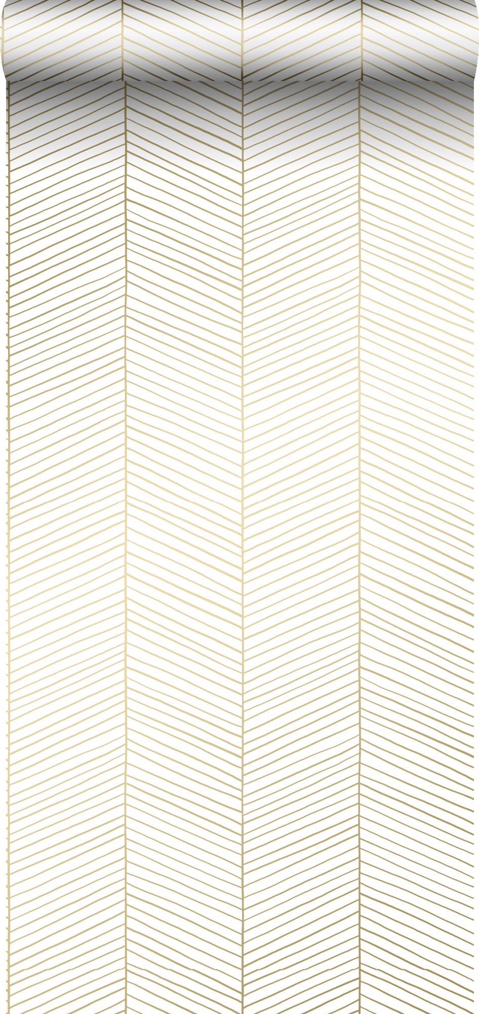 Tapeta motyw jodełki białymIzłotym - 53 cm x 10.05 m - ESTAHOME